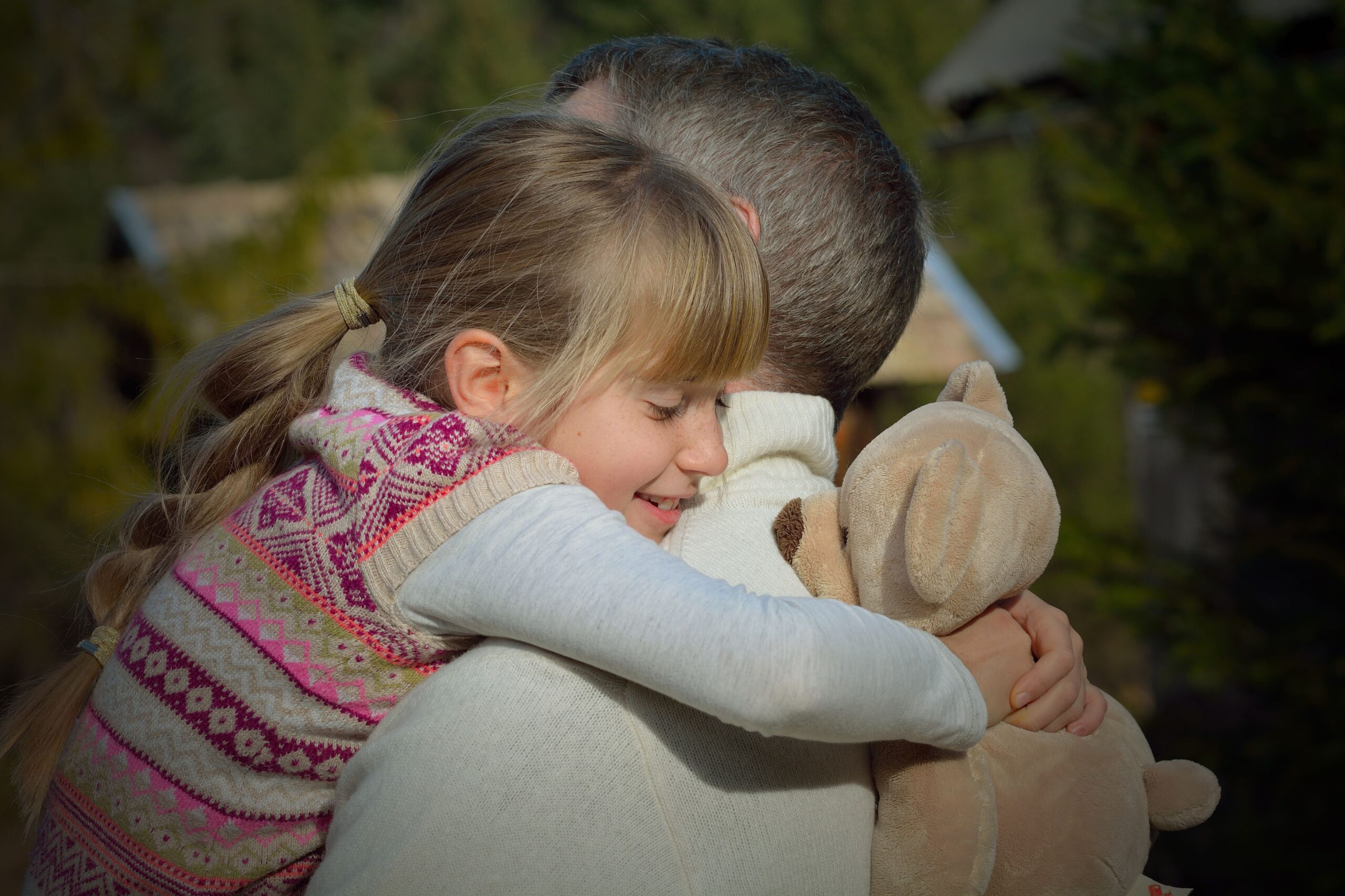 Girl hugging